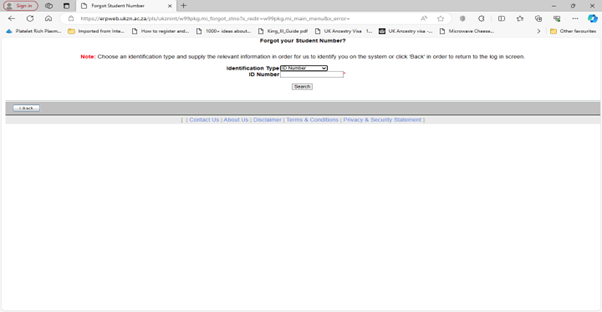 Forgot Student Number