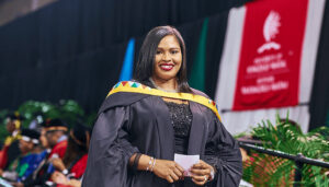 Master of Commerce in Maritime Studies cum laude graduate, Ms Samantha Shadrach.